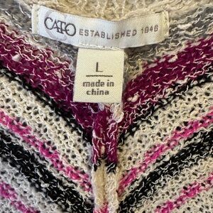 Cato Cream and Pink Cardigan Sweater